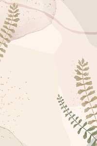 Leaf glitter frame vector on neutral background