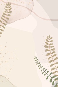 Green leaves psd nude pink abstract banner