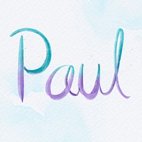 Paul name word psd pastel typography