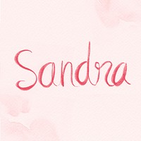 Sandra name hand psd lettering font