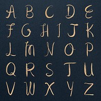 Capital letter hand alphabet psd set