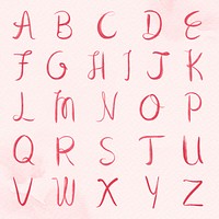 Hand drawn psd alphabet capital letter set