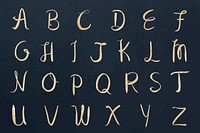 Alphabet set vector cursive capital calligraphy font