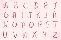 Capital letter psd calligraphy alphabet set