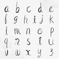 Lowercase cursive psd alphabet typography font