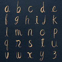 Lowercase alphabet calligraphy psd typography font