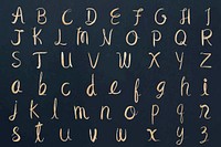 Cursive calligraphy alphabet vector font typography