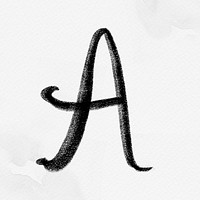 Brush stroke letter a psd typography font