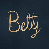 Betty name psd sparkling gold typography