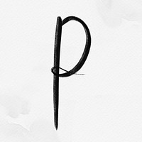 Letter p typography psd brush stroke font