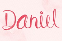 Pink Daniel name psd lettering font