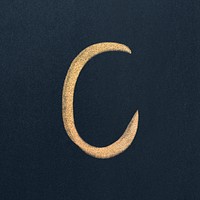 Letter C cursive typography psd font