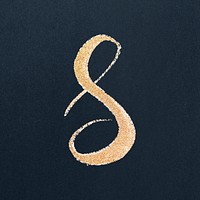 Cursive gold letter s vector lowercase letter font