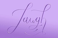 Laugh calligraphy purple psd text message