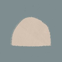 Hand drawn solid beige semicircle watercolor element illustration