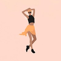 Female fashionista on nude banner vector