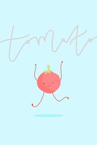 Tomato character background vector