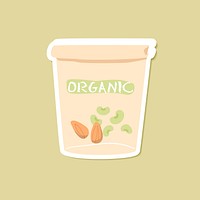 Organic soybean and almond yogurt vector