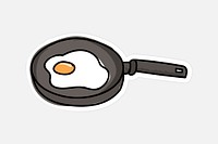 Fresh cooked fried egg on a pan vector