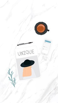 Unique trendy magazine mobile wallpaper vector
