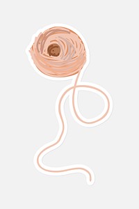 Ball of brown yarn isolated on background vector