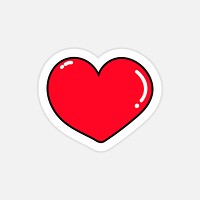 Shiny red heart symbol vector