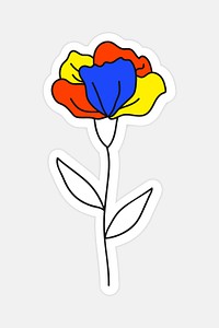 Colorful carnation flower sticker sticker Illustration
