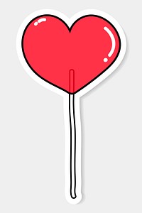 Red heart-shaped lollipop illustration