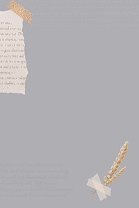 Ripped newspaper and flower stem on gray banner vector