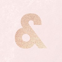 Glitter ampersand typography illustration