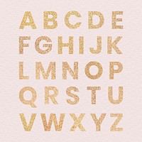 A-Z uppercase alphabet letters sticker collection illustration