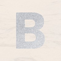 Glitter capital letter B sticker illustration