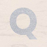 Glitter capital letter Q sticker illustration