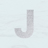 Glitter capital letter J sticker illustration