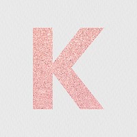 Glitter capital letter K sticker illustration