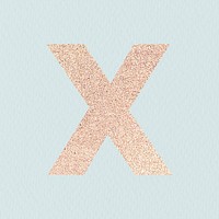 Glitter capital letter X sticker illustration