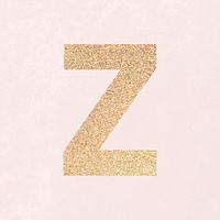 Glitter capital letter Z sticker illustration