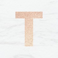 Glitter capital letter T sticker illustration