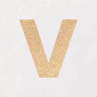 Glitter capital letter V sticker illustration