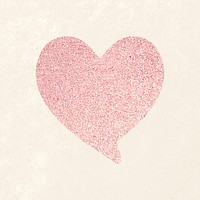 Glitter heart shape speech bubble illustration