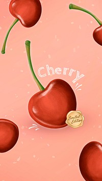 Fresh juicy cherry patterned background mockup
