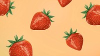 Fresh juicy strawberry patterned background mockup
