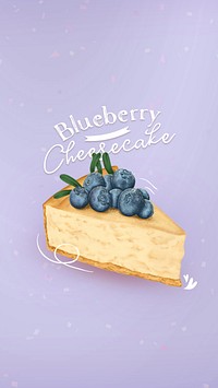 Hand drawn blueberry cheesecake banner mockup
