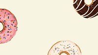 Doughnuts patterned on beige background vector
