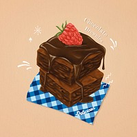 Hand drawn sweet brownies vector