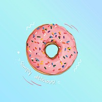 Hand drawn glazed doughnut vector