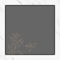 Square floral frame social ads template vector