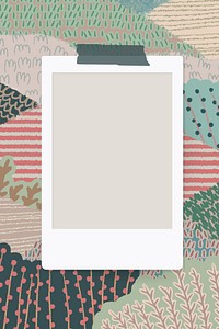 Blank photo frame on abstract landscape background vector