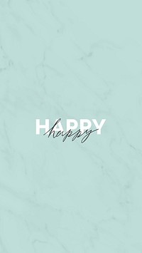 Happy typography on a green background mobile wallpaper