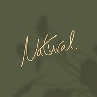 Beige natural text on a green background vector